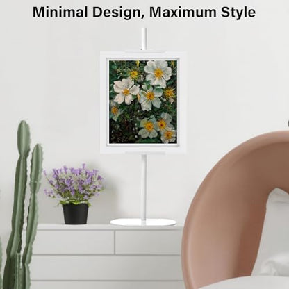 Adjustable Tabletop Easel Stand - Up to 28" Height, Metal Easel Stands for Sign, White Modern Picture Easels for Display, Heavy Duty Easels with Base for Art Paintings Photos - color: White