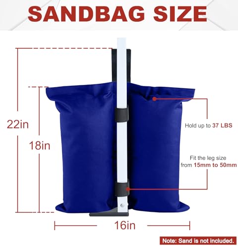 ABCCANOPY Canopy Weights 150 LBS Tent Sand Bags,4-Pack Blue(No Sand) - color: Blue, size: 150 LBS