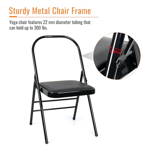 INNOLIFE Yoga Auxiliary Chair - Backless, Relieve Neck & Back Pain, Abs & Core Training, Balance Handstand, Flexibility & Strength