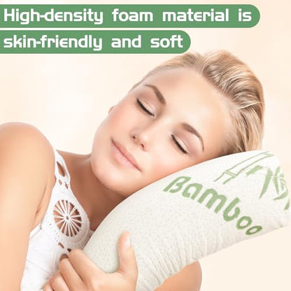 Bucherry 3 Pack Cervical Neck Roll Memory Foam Pillow Cylinder Bolster Pillow for Bed Round Neck Support with Removable Washable Cover for Sleeping Travel Yoga Legs Back Lumbar (15.75 x 5.91 Inches) - size: 15.75 x 5.91 Inches