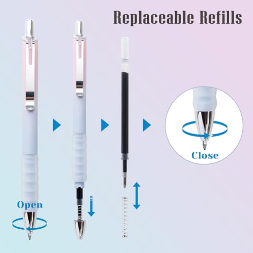 Aisibeiger Gel Pens Fine Point 0.7mm Black Ink Gel Pen Retractable Cute Pens for Smooth Writing School Office Supplies, Pack of 18 - color: 18-count