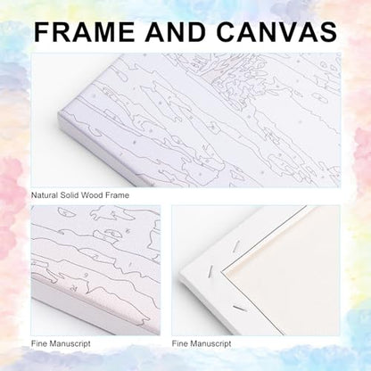 Yezavesu Framed Paint by Numbers Kit for Adults Beginner & Kids Ages 8-12, Butterfly Paint by Numbers with Frame, DIY Number Painting for Adults Butterfly for Home Wall Decor Gift 8X 12 inch | With Frame Canvas 8x12 inch, DIY Acrylic Painting by Numbers B
