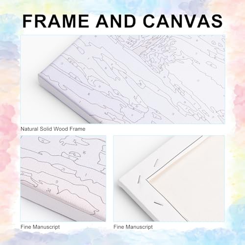 Yezavesu Framed Paint by Numbers Kit for Adults Beginner & Kids Ages 8-12, Cross Flower Paint by Numbers with Frame, DIY Number Painting for Adults Cross Flower for Home Wall Decor Gift 8X 12 inch | With Frame Canvas 8x12 inch, DIY Acrylic Painting by Num