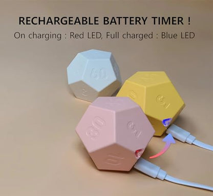 Cube Pomodoro Timer - Flip to Start Countdown, Rechargeable Mini Productivity Timer for Study, Office, 11 Preset Times, Silent/Vibration, Time Management Tool for Kids & ADHD (Yellow) - color: Honey Yellow