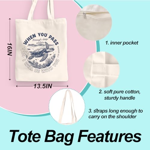 Inspirational Christian Gifts Canvas Tote Bag for Women, Christmas Friendship Birthday Religious Grocery Bags - color: Bewithyou