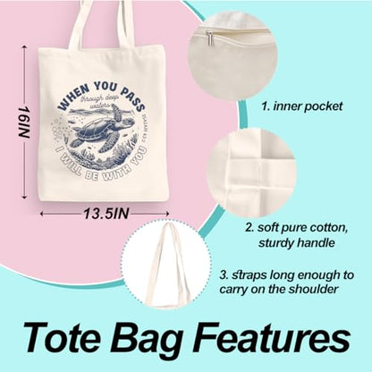 Inspirational Christian Gifts Canvas Tote Bag for Women, Christmas Friendship Birthday Religious Grocery Bags - color: Bewithyou