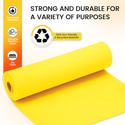 Do²ping Yellow Eva Foam Sheets roll, 2mm eva Craft Foam 49''x13.5'' High Density 86kg/m3 for Cosplay - color: Yellow, size: Thickness 2mm