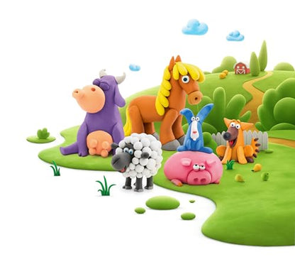Hey Clay Animals - Claymate Sheep - Colorful Modeling Air Dry Clay for Kids 3+ - Air-Drying Clay Kit 3 Cans with Fun Interactive App - color: Sheep