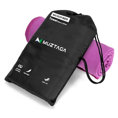 Microfiber Towel for Travel, Camping, Hiking, Backpacking, Shower – Quick Dry, Ultra Compact, Lightweight & Super Absorbent(Purple,51x27 in) - color: Purple, size: 51"x27"