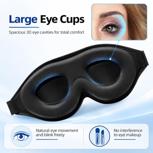 ALASKA BEAR Sleep Mask Contoured Eye Cups for Women Eyelashes Protection - color: A1 Floral Pattern