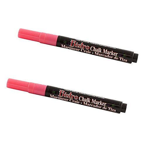 JAM PAPER Dustless Erasable Chalk Markers - Fine Point Liquid Chalk Marker - Coral Pink - 2/Pack - color: Coral Pink