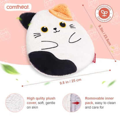 Lavender Weighted Eye Pillow for Yoga, Microwavable Moist Heat Eye Compress Mask Pillow comfheat Cat Microwave Heating Pad for Pain Relief, Unscented Microwavable Heating Pads Stuffed Animal