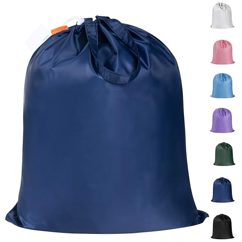 Polecasa Extra Heavy-Duty Laundry Bag with Handles, Navy, 21x24” - color: Navy, size: 21" x 24" | 1 Pack