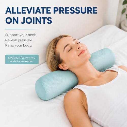 Neck Roll Pillow, Cervical Neck Pillow Bolster Pillow for Sleeping - color: Sage Green