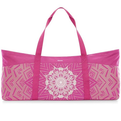 Gonex Yoga Mat Bag, Extra Canvas Gym Bag with Waterproof Pocket Metal Zipper, Fits Mat & Blocks, Stylish Yoga Mat Carrier for Women, Ideal for Yoga, Pilates, Workout, Travel - color: Rose Red