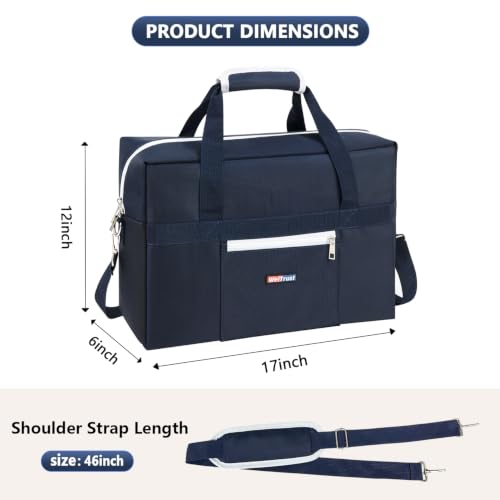 Gym Bag for Women Men, Water-Resistant Duffle Bag for Travel Sports, Lightweight Carry On Bag with Handles and Detachable Shoulder Strap (Blue) - color: Blue