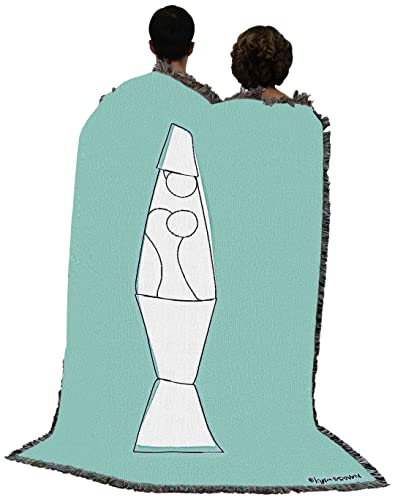 Pure Country Weavers 70s Teal Lava Lamp Blanket by Kyra Brown Tapestry Throw Woven from Cotton - Made in the USA (72x54) - color: Lava Lamp