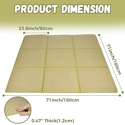 71'' x 71'' Large Japanese Tatami Mat, 0.47'' Thickness, Green
