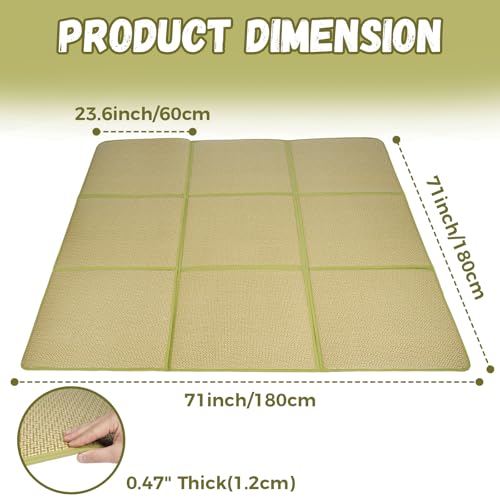 71'' x 71'' Large Japanese Tatami Mat, 0.47'' Thickness, Green