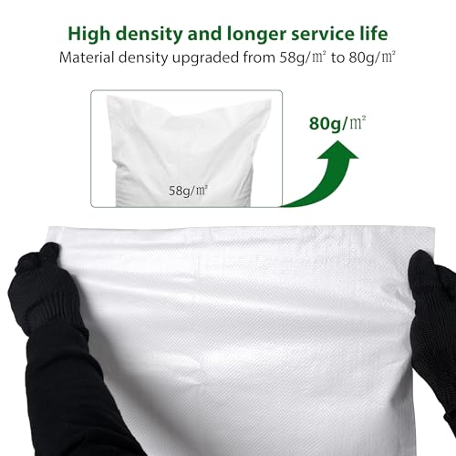 12X Heavy Duty Woven Sand Bags, 20"x30" Empty Sacks