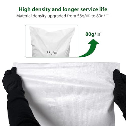 12X Heavy Duty Woven Sand Bags, 20"x30" Empty Sacks