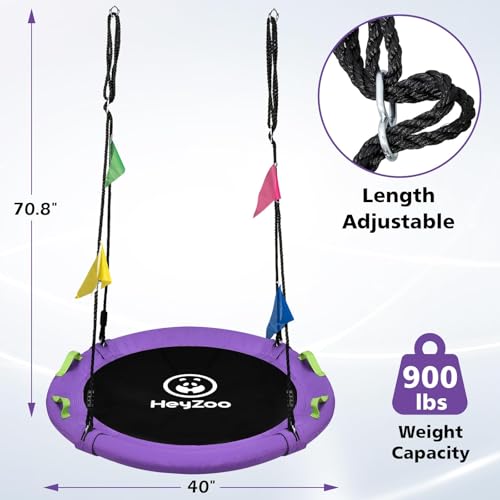 HeyZoo Tree Swing, Saucer Swing 40 Inch for Kids, Outdoor Swing, Purple - size: 40 Inch