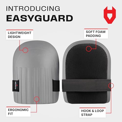 NoCry Gardening Knee Pads for Women and Men – Waterproof Foam Padding in a Lightweight Yet Durable Design; Easy to Wear with Adjustable Elastic Hook-and-Loop Straps – Ideal for the Garden and Yard Work - color: Grey, style: 1-strap