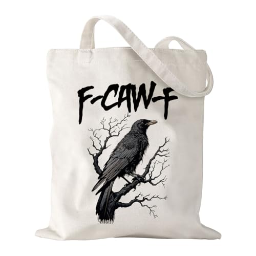 Canvas Bag for Women Grocery Shopping Travel Gym Weekender Vacation Womens Work Tote Bag Gifts - color: Crow
