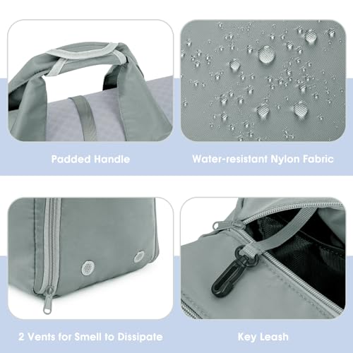 sportsnew Grey Yoga Gym Bags for Women with Shoes Compartment and Wet Dry Storage Pockets with 32oz 40oz Water Bottle Carrier Bag Insulated Water Bottle Pouch Holder with Adjustable Shoulder Strap Bla
