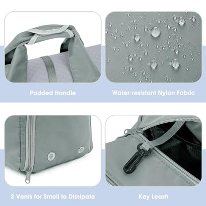 sportsnew Grey Yoga Gym Bags for Women with Shoes Compartment and Wet Dry Storage Pockets with 32oz 40oz Water Bottle Carrier Bag Insulated Water Bottle Pouch Holder with Adjustable Shoulder Strap Bla