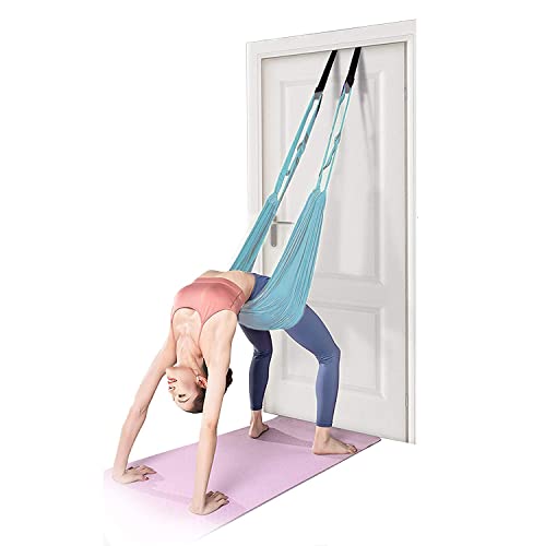 Fitness Yoga Stretching Strap, Adjustable Leg Stretcher Back Bend Assist Trainer, Improve Leg Waist Back Flexibility Home Gym Equipment for Rehab Pilates Ballet Cheerleading Splits Gymnastics - color: blue