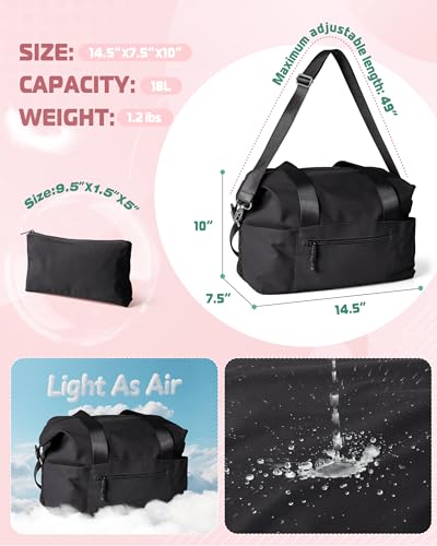 Smasrob Small Gym Bag with Yoga Mat Holder, Wet Pocket and a Separate Pouch - color: Black