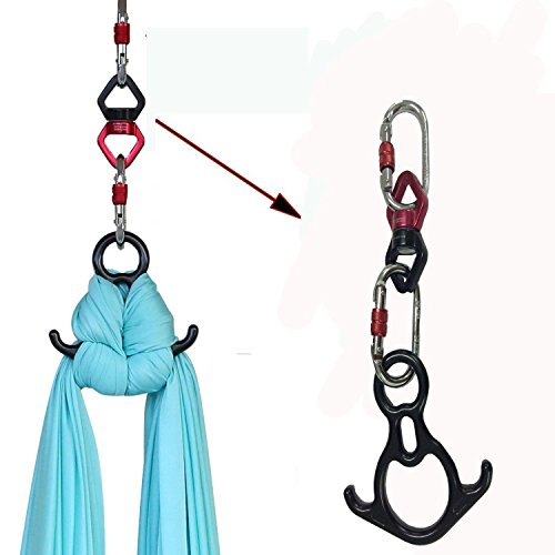 F.Life Aerial Silk Hardware Kit-Heavy Duty 30 kN Rescue Figure 8 & 30 KN Swivel & 25 KN Steel Carabiners Yoga Hammock Rigging 360 Spin Rotational Device