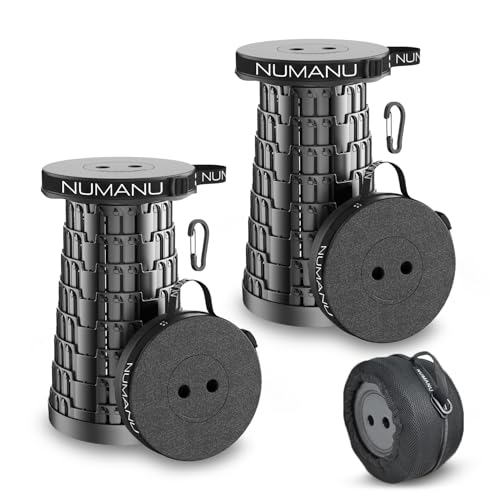 NUMANU Collapsible Stool for Adults 2-Pack, Folding Seat, 620 lbs, 18in - size: 2x Hard Seats + Accessories