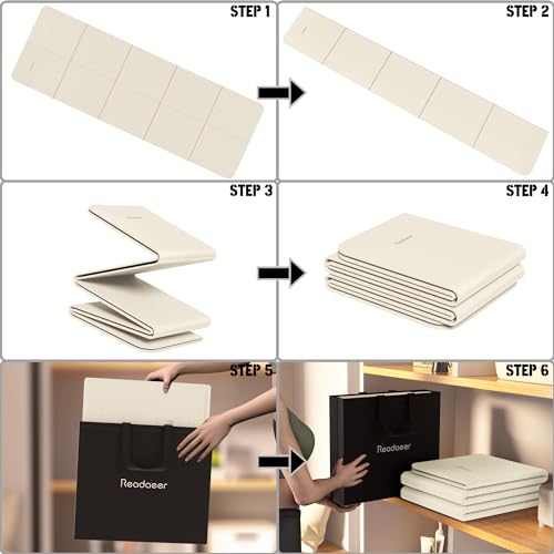 Readaeer Foldable Yoga Mat for Travel Folding Yoga Mat 6mm Thick with Carrying Bag, Non-Slip TPE Exercise Pilates Mat for 72" L x 24" W x 0.24 Inch - color: Beige