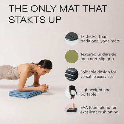 Stakt The Original Foldable Yoga Mat - Non-Slip - color: Tide