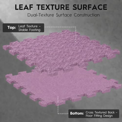 18 Pcs EVA Foam Floor Tiles, Puzzle Exercise Mat Set for Gym - color: Pink
