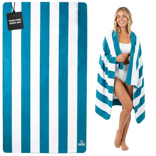 Wise Owl Outfitters Microfiber Beach Towel (7x4 ft) – Extra Large 84"x48", Quick Dry, Lightweight and Sand Free for Adults at the Beach, Pool, Gym, Yoga, or for Travel and Outdoor Use - color: Blue