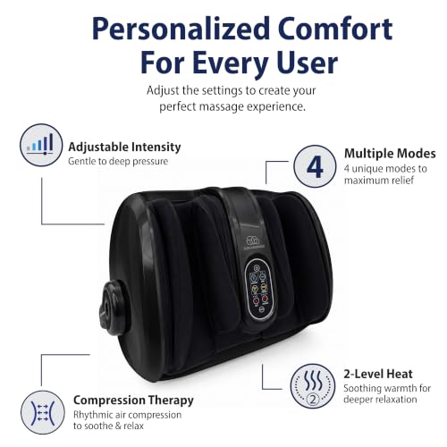 Cloud Massage Shiatsu Foot Massager with Heat, Standard Size, Black - color: Black
