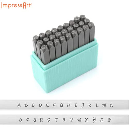 ImpressArt - Basic Bridgette Uppercase 3mm Letter Set for Hand Stamping Projects and Jewelry Making - color: Bridgette (3mm), size: Uppercase