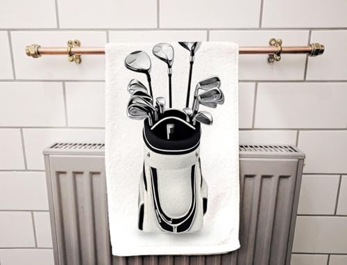 Golf Clubs Bath Towel 15X30 Inch Washcloths Golf Clubs in A Silver Bag Face/Body/Hair/Hand Towel for Spa Gym Yoga Swim Bathroom Kitchen Hotel - color: Golf Clubs