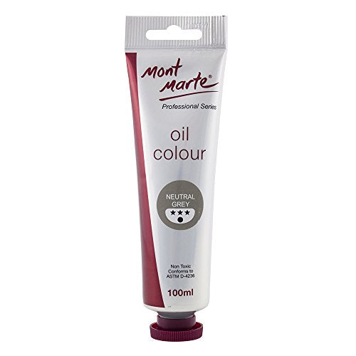 Mont Marte Oil Paint 100mls - Neutral Grey - color: Neutral Grey, size: 3.4 Fl Oz (Pack of 1)