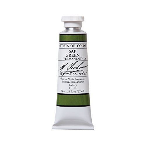 M. Graham Artist Oil Paint Sap Green, Permanent 1.25oz/37ml Tube - color: Sap Green Permanent, size: 1.25 Fl Oz (Pack of 1)