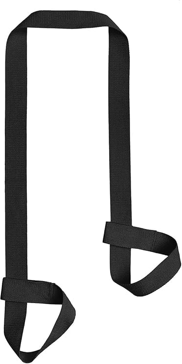 Yoga Mat Carrier Strap - Adjustable Thick and Wide Strap for Carrying Mat or Stretching - color: Black