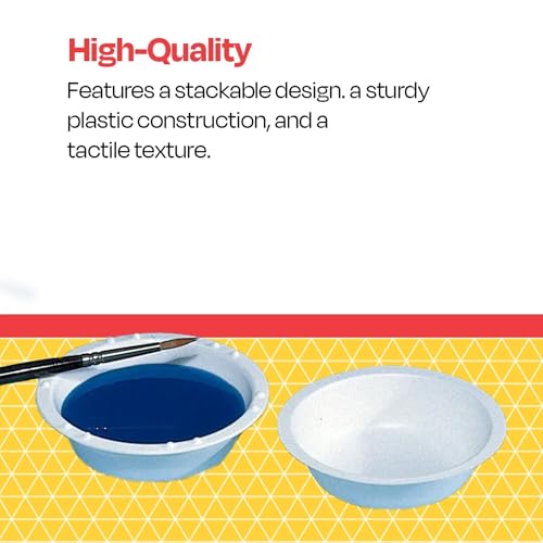 School Smart Plastic Watercolor Paint Cups, 3-3/4 x 1-1/8 Inches, White, Pack of 12 - size: 12 Count (Pack of 1)