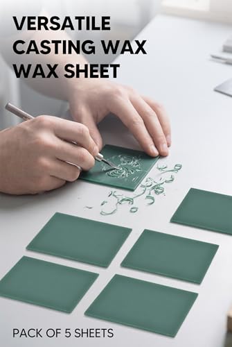 Fayelume 5PCS 2mm Jewelry Wax Sheet, Sliced Carving Modeling Wax, Museum Carving Wax Pen, Engraving Making Accessory for Jewelry Patterns (70 x 90 mm)