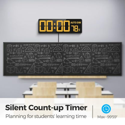 REACHER 16.5" Large Digital Wall Timer Clock with Countdown for Classroom - color: Black