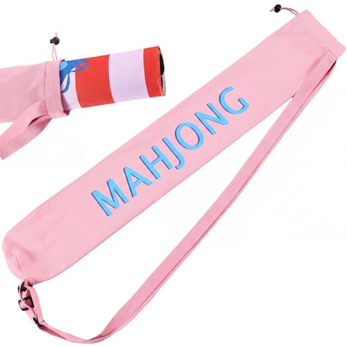 34 Inch Mahjong Mat Bag Storage Holder,Pink,Cute - color: Pink, style: Cute