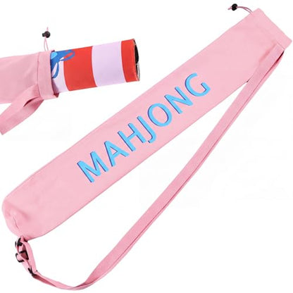 34 Inch Mahjong Mat Bag Storage Holder,Pink,Cute - color: Pink, style: Cute