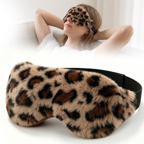 MORLIDEN Heated Eye Mask for Dry Eyes & Stye - Microwavable Warm Compress | For Blepharitis, Chalazion, MGD-Lightweight, No Heavy Pressure-Reusable Moist Heat Mask with Natural Flaxseed (Leopard) - color: Leopard Print
